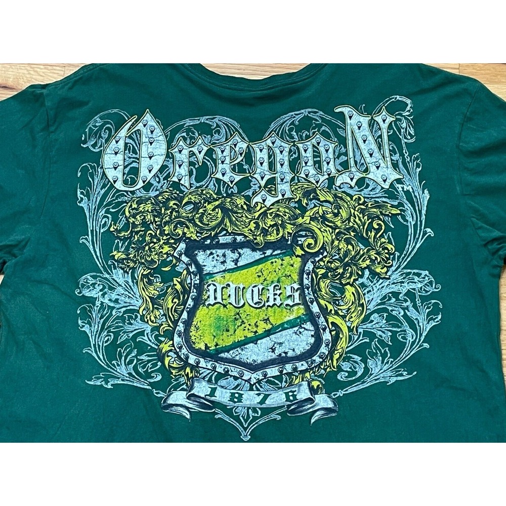Men's T-Shirt Green 1876 University of Oregon Ducks Football Team Logo 2xl - Picture 4 of 7